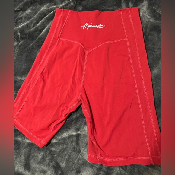 Alphalete pulse kinetic biker shorts- red - Picture 2 of 3